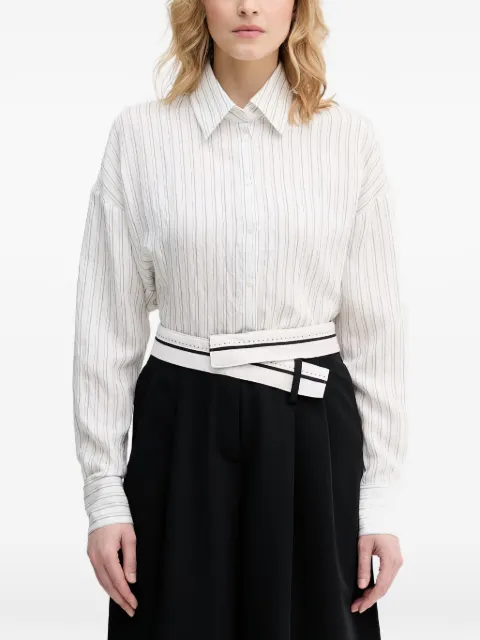 Sisley striped belted shirt White 5YTYLQ0AR