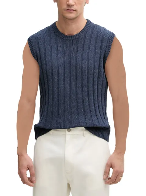 Sisley ribbed-knit sweater vest Blue 11E2S104P