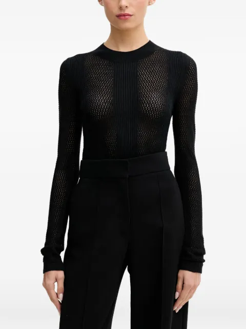 Sisley Sisley open-knit sweater Black 1QKQL107D