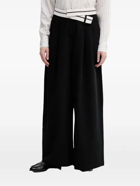 Sisley pleated wide-leg trousers Black 4KVXLF089