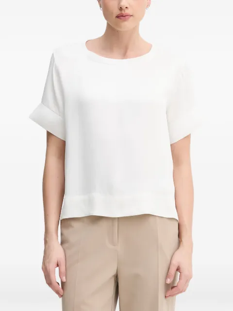 Sisley round-neck cuffed-sleeve T-shirt White 52BZLQ0AN