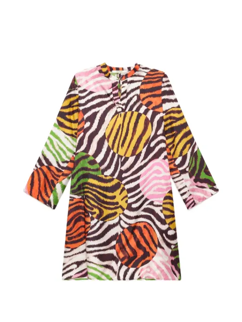 MALIPARMI zebra-print silk dress Brown JF679831027B1141