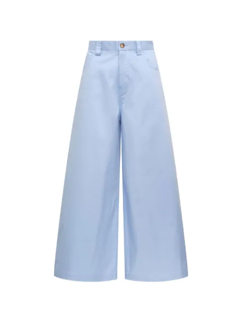 MALIPARMI contrast-stitch wide-leg trousers Blue JH80401021281001
