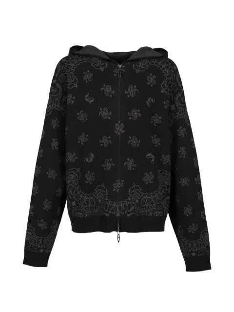 JUN/NAKAYAMA paisley-pattern zip-up hoodie Black JNSS26001BLK