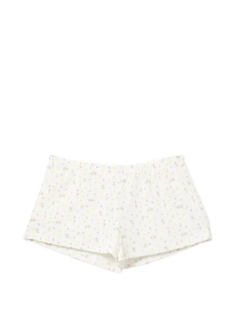 APEE™ by *A BATHING APE® floral-print pointelle-knit shorts White 0PXSPAS463A6QWHZ00S