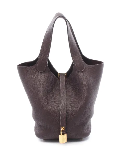 Hermès Pre-Owned 2021 Clemence Picotin Lock 18 handbag Brown OB95R39S6S6G8D0I