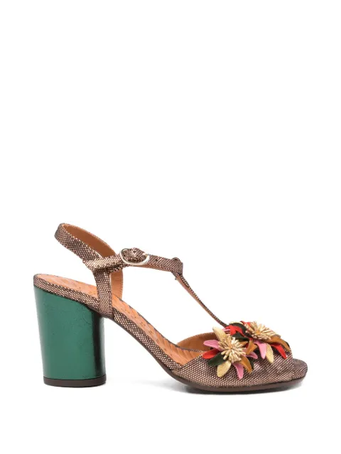 Chie Mihara Uliva floral-embellished T-bar sandals Brown CMULIVA