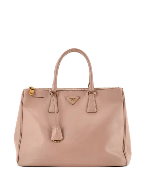 Prada Pre-Owned Double Zip Lux Saffiano Leather Large tote bag Neutrals H8RHHB1E33AU20KY