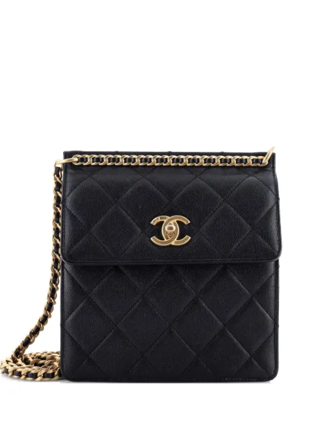 CHANEL Pre-Owned Top Chain CC Square Quilted Caviar Small crossbody bag Black F4MQQVFTM1104L5N