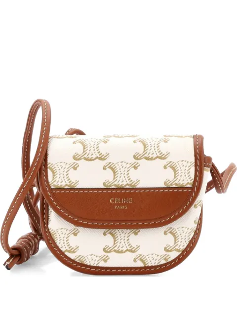 Celine Pre-Owned Airpods Case Flap Bag Triomphe Coated Canva crossbody bag Neutrals 3Y0SJTFQUYMINCZ4