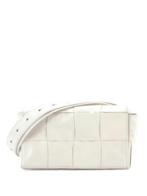 Bottega Veneta Pre-Owned Cassette Maxi Intrecciato Leather belt bag White 30D3CD9ALRMWVZSU