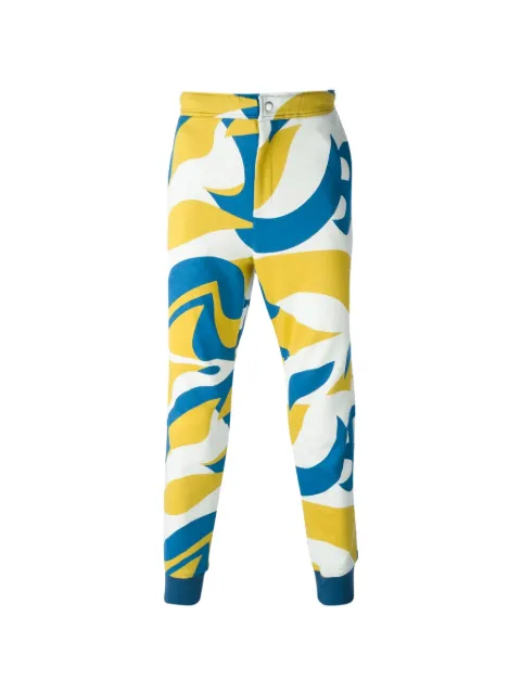 Alexander McQueen abstract-print track pants Yellow 377793QE2X1