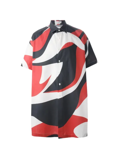 Alexander McQueen abstract-print short-sleeve shirt Black 375212QE0O9