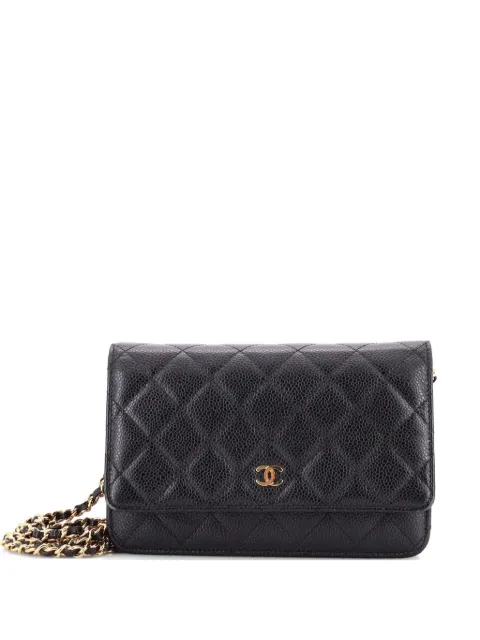 CHANEL Pre-Owned Wallet on Chain Quilted Caviar crossbody bag Black M5VV741DXZYYF2RD