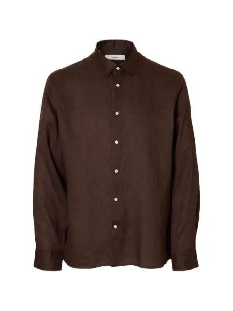 SELECTED Regkylian linen shirt Brown 16092471