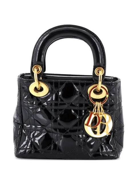 Christian Dior Pre-Owned Vintage Lady Dior Bag Cannage Quilt Patent Mini satchel Black I8OU6E534FUQ4M1F
