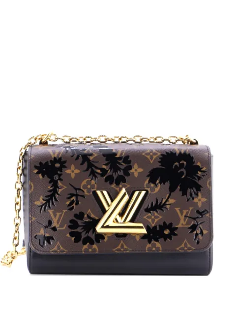 Louis Vuitton Pre-Owned Twist Handbag Limited Edition Blossom Monogram Canvas MM shoulder bag Black CRGN4LJNNG5ELL0S