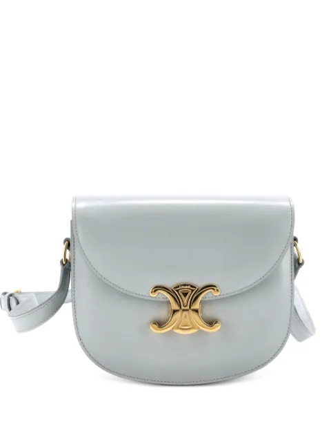 Celine Pre-Owned Triomphe Besace Clea Flap Bag Leather shoulder bag Blue Y4H34YSRY5J2P7XJ