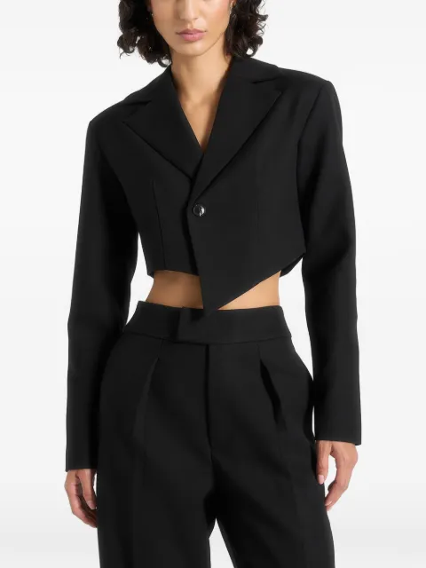 Manière De Voir Dina in black asymmetric cropped blazer Black WMN3957
