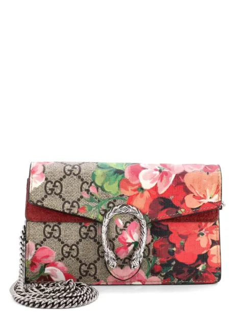 Gucci Pre-Owned Dionysus Bag Blooms Print GG Coated Canvas Super Mini crossbody bag Brown 8NYT4KINUNZEXXO3