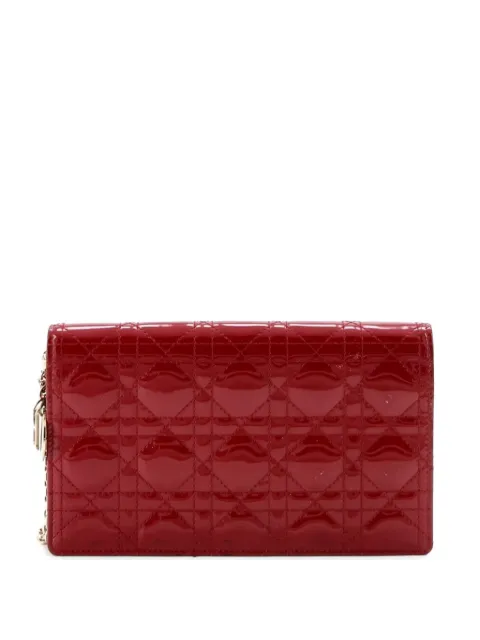 Christian Dior Pre-Owned Lady Dior Chain Pouch Cannage Quilt Patent crossbody bag Red 45X5VKGLSAS0ZBUI