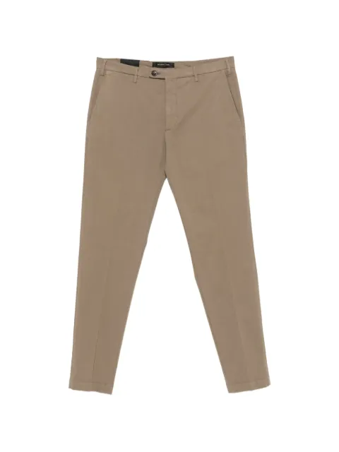 michael coal belt-loop pressed-crease trousers Brown MCBRA2024S26L