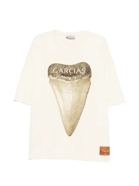 GARCIAS graphic-print drop-shoulder T-shirt Neutrals SHARKX