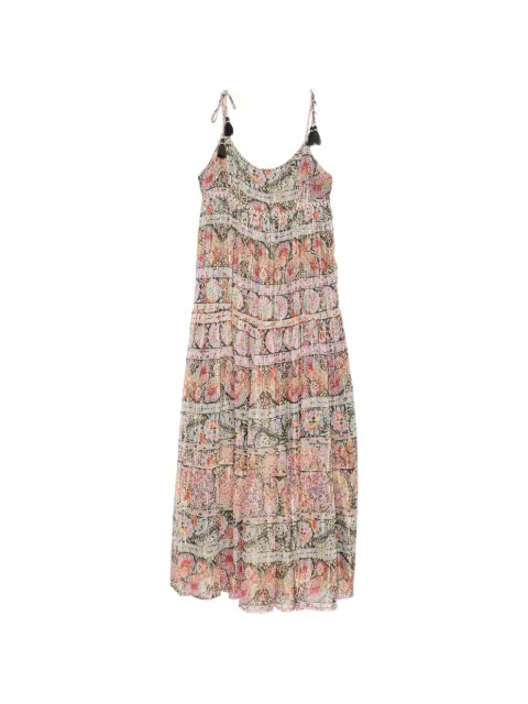 Rixo paisley-print tiered dress Black 010059970805008050