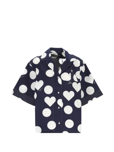 Jacquemus polka-dot heart-print shirt Blue 26ESHW00567AW00841