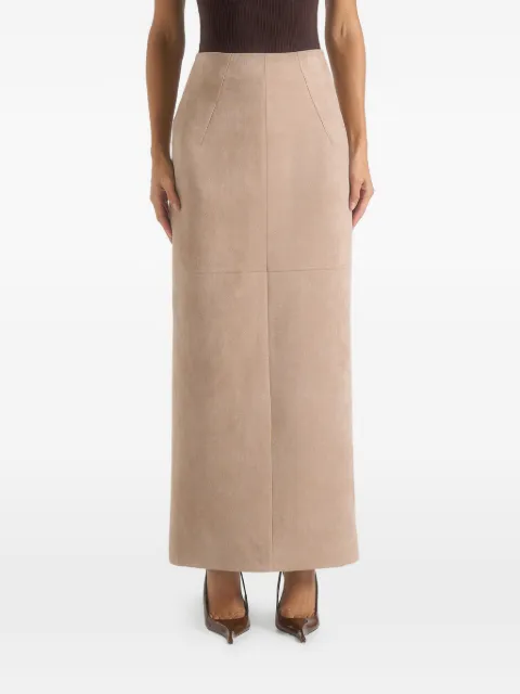 Manière De Voir Celie suede maxi skirt Neutrals WMN4499