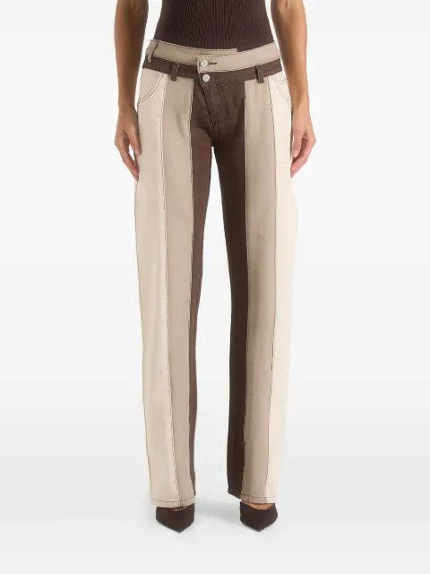 Manière De Voir Jacinda colour-block panelled jeans Brown WMN4517