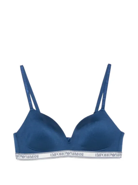 Emporio Armani logo-tape triangle bra Blue EW000442AF19028