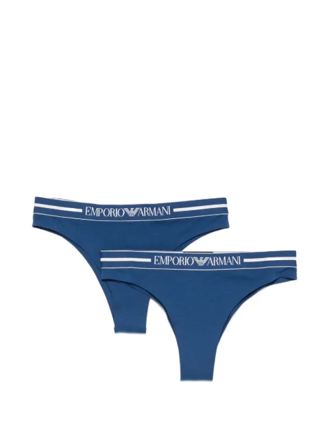 Emporio Armani logo-waistband briefs (set of two) Blue EW000406AF19023