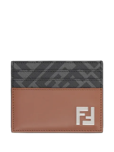 FENDI FF Squared leather cardholder Neutrals 7M0164AFF2
