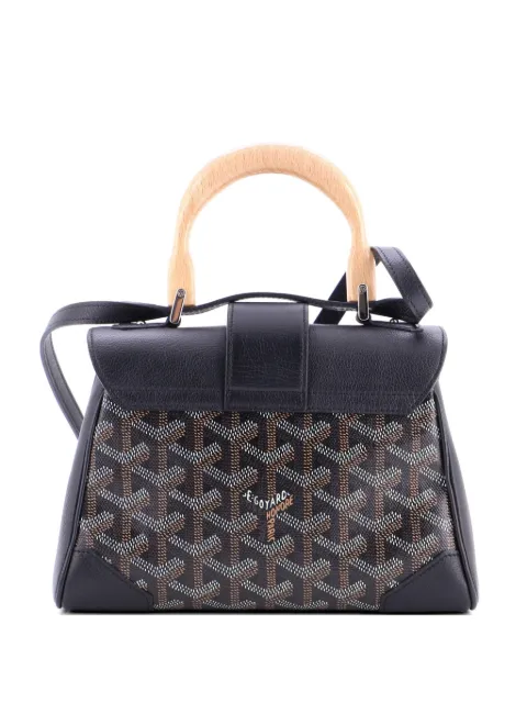 Goyard Pre-Owned Saigon Top Handle Bag Coated Canvas with Leather Mini shoulder bag Black BUIAP91WDO8XG0ES