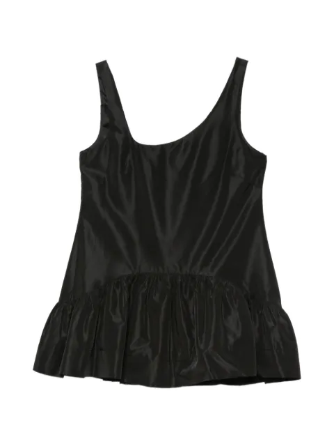 Simone Rocha asymmetric-neck ruffled top Black 54290469