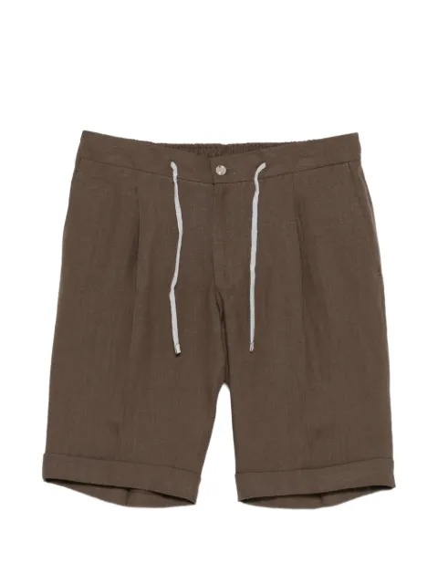 Barba drawstring-waist pleated shorts Brown 53050