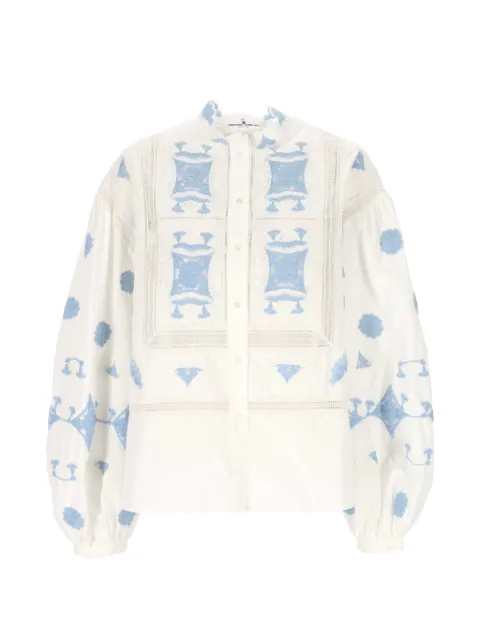 Ermanno Scervino embroidered lace-trim blouse White D482K728APWGF