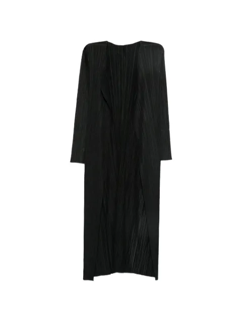 Pleats Please Issey Miyake pleated long-sleeve coat Black PP66JA10915