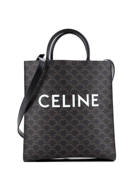 Celine Pre-Owned Vertical Cabas Triomphe Coated Canvas Medium tote bag Black 3IQG6DOW35PYJ9AY