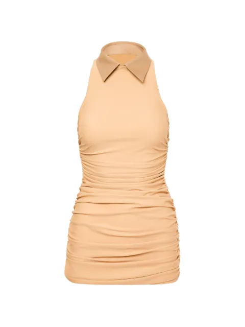 MEDEEA ruched collared mini dress Neutrals WDBGCOL