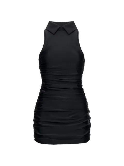 MEDEEA ruched collared mini dress Black WDBKCOL