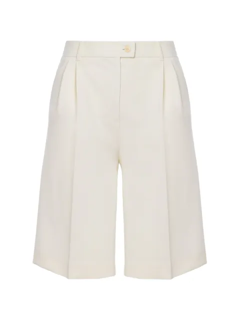 MEDEEA pleated high-waisted shorts White WPTWHMID