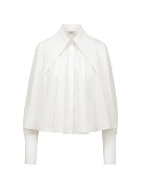 THE ARKOW Paulina pleated-back shirt White TAC014C