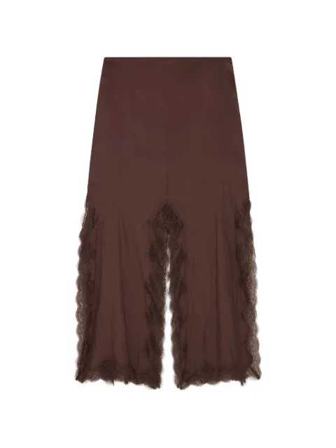 16Arlington Simi lace-trimmed satin skirt Brown SMD208SS2601