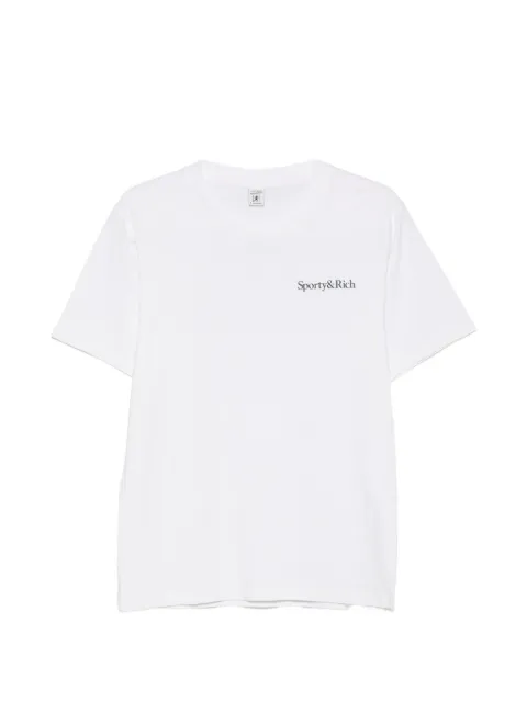 Sporty & Rich Play Tennis logo-print T-shirt White TO119715300WH