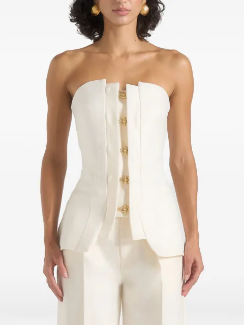 Manière De Voir Viviane clasp detail bandeau top Neutrals WMN4387