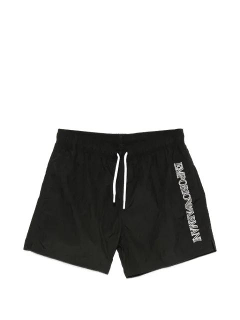 Emporio Armani logo-embroidered drawstring swim shorts Black EM000583AF20425