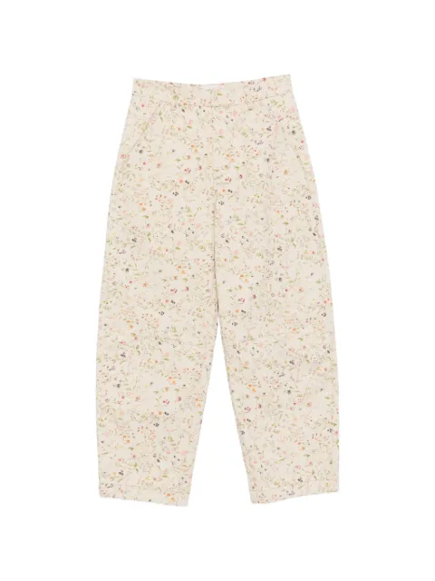 Tela floral-print belt-loop trousers Neutrals 140323