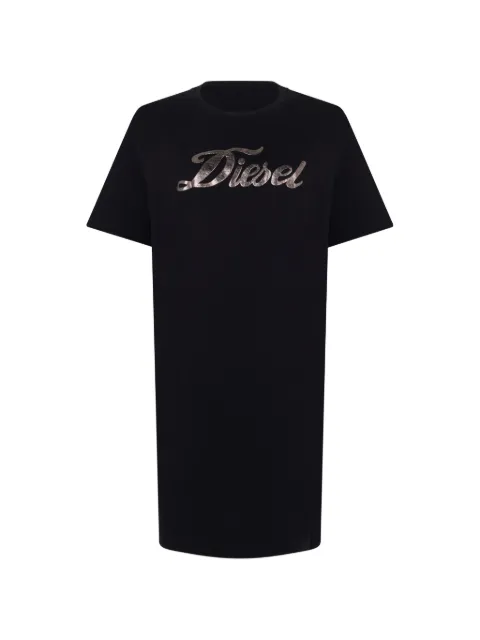 Diesel logo-print T-shirt dress Black A10324RAAXJ